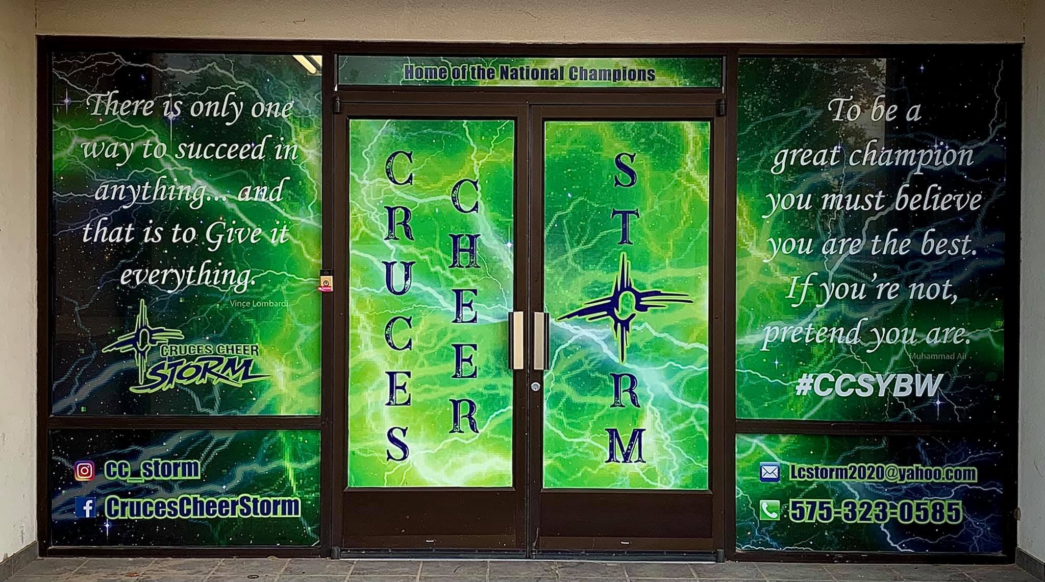 Cruces Cheer Storm window perf detail